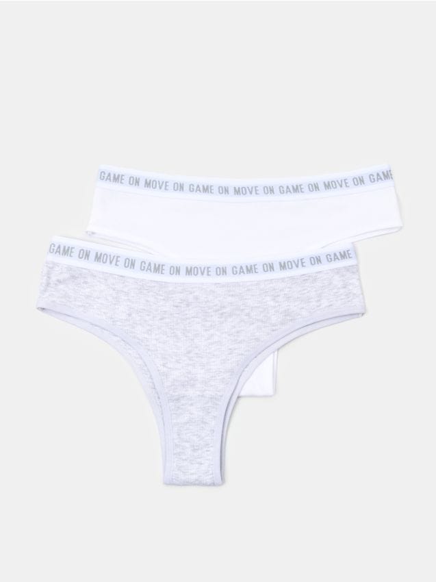 Sinsay - Chiloți brazilieni din material reiat 2 pack - multicolor