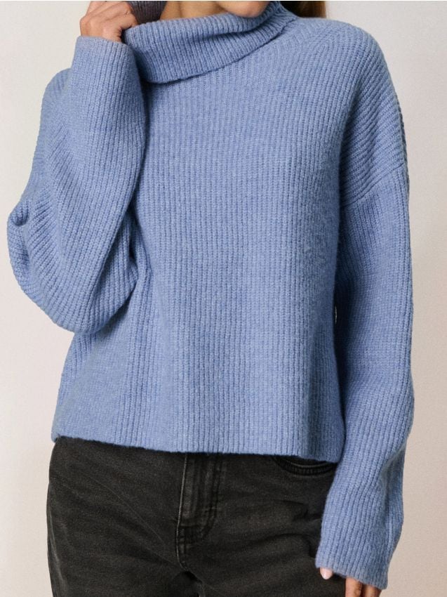 Sinsay - Prúžkovaný pletený sveter - indigová