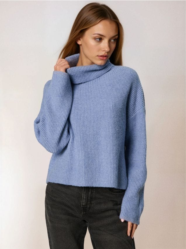 Sinsay - Prúžkovaný pletený sveter - indigová