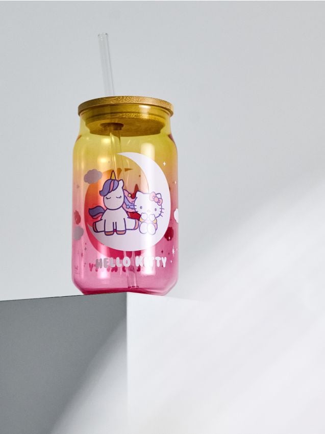 Sinsay - Cană reutilizabilă, cu pai Hello Kitty - multicolor