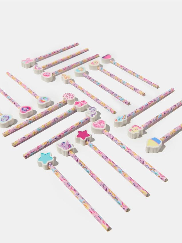 Set di matite e matite colorate con gomme 20 pezzi My Little Pony - multicolor