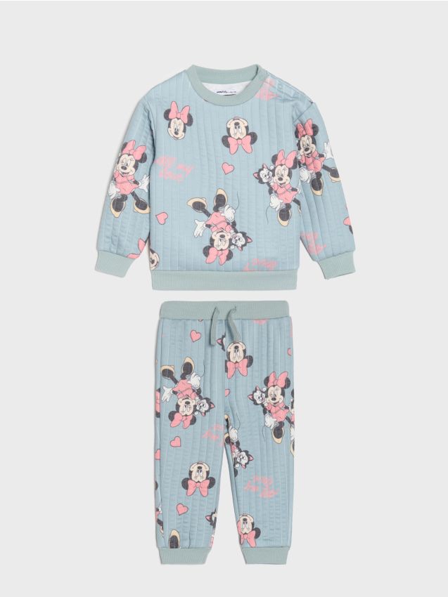 Sinsay - Compleu din jerseu Minnie Mouse - green spruce
