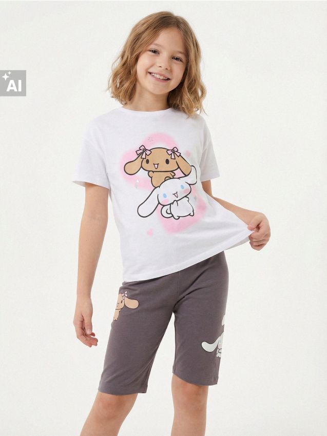 Sinsay - Compleu cu top și pantaloni scurți Cinnamoroll - multicolor