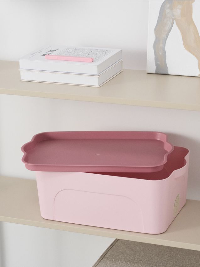 Sinsay - Úložná krabica s vekom - pastelová ružová