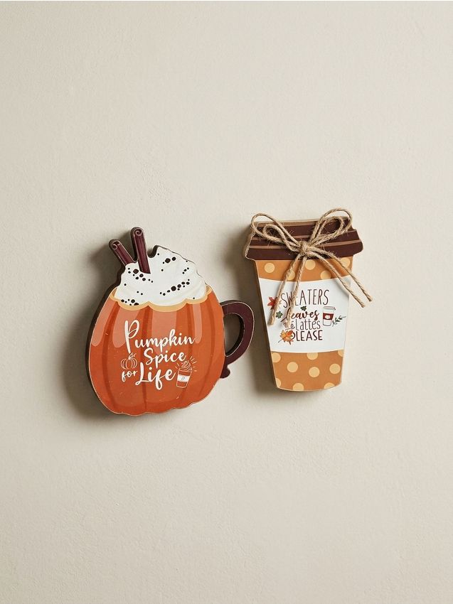 Sinsay - Decorațiuni de sine stătătoare – set de cești de cafea cu tematică de toamnă 2 pack - multicolor