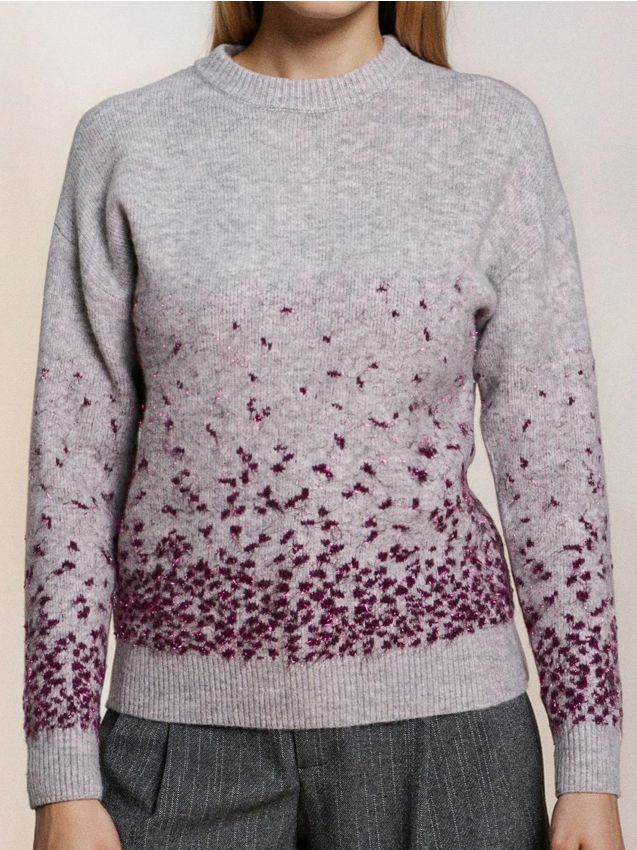 Sinsay - Pulover din tricot striat - gri deschis