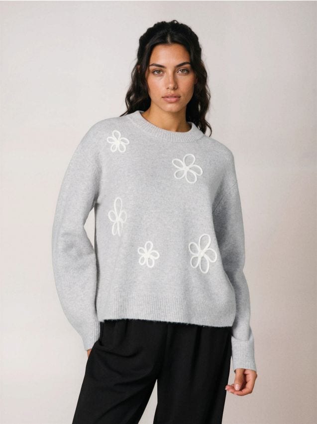 Sinsay - Pulover chunky cu amestec de lână - gri deschis