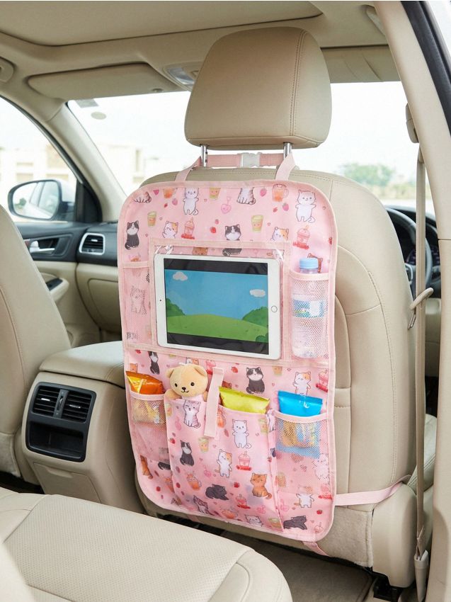 Sinsay - Organizator auto cu motiv pisică - roz