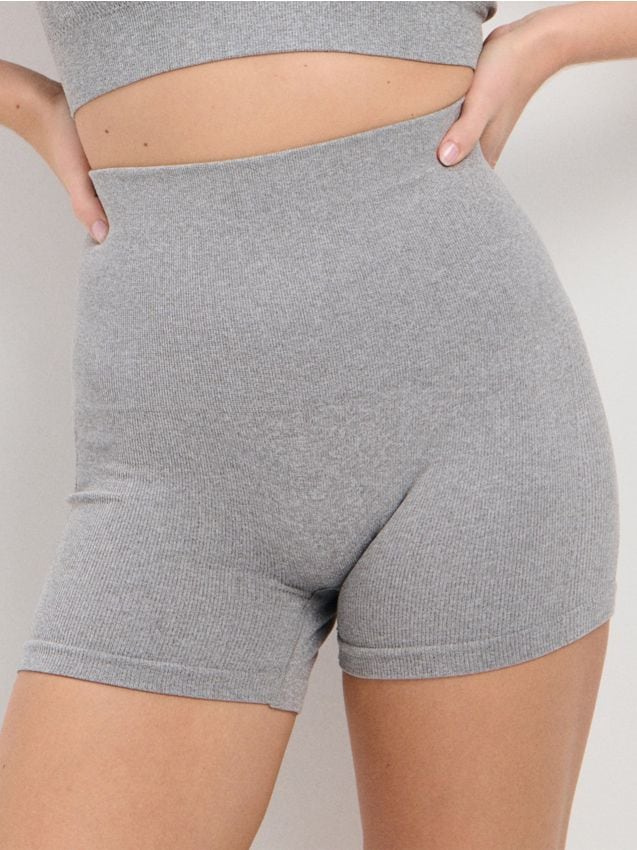 Sinsay - Bezszwowe prążkowane kolarki - szary