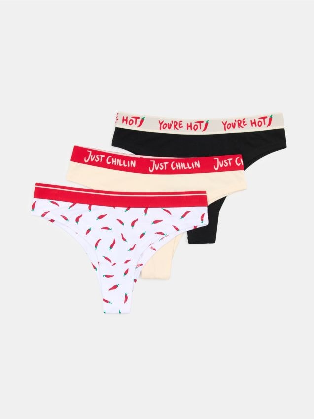 Sinsay - Set de 3 perechi de chiloți cu croială braziliană - multicolor