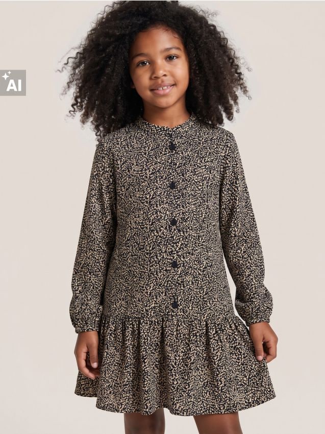 Sinsay - Rochie mini cu imprimeu și nasturi - multicolor