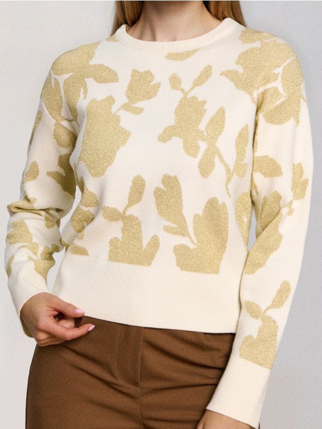 Sinsay - Cardigan cu model - crem