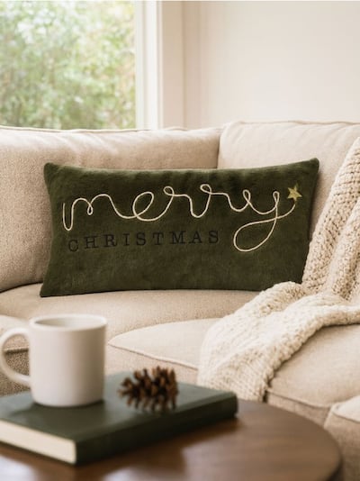 Karácsonyi párna Merry Christmas felirattal