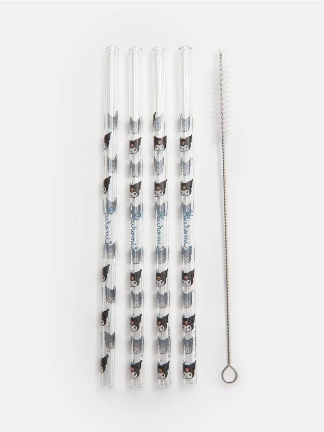 Sinsay - Sklenené slamky Kuromi s čistiacou kefkou 5 kusov - viacfarebná