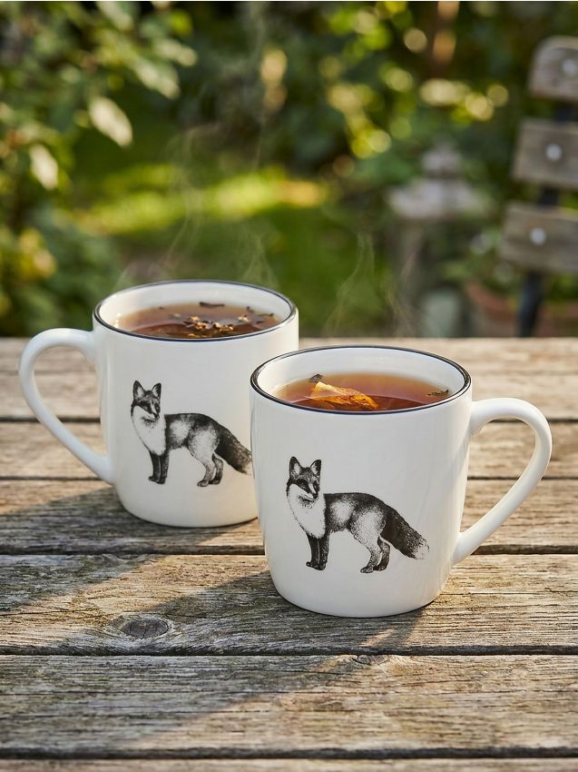 Sinsay - Cani ceramice cu imprimare 2 pack - alb