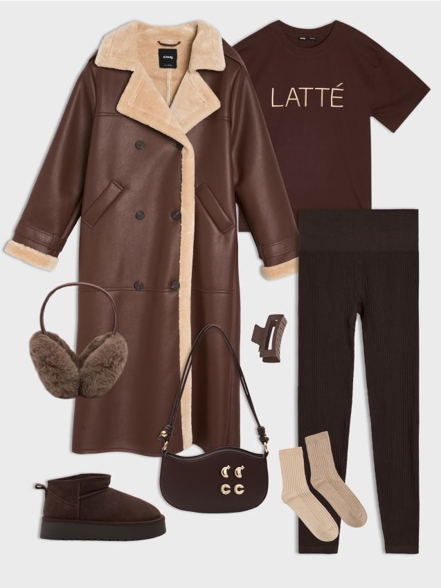 Sinsay - Dlhý kabát - hnedá