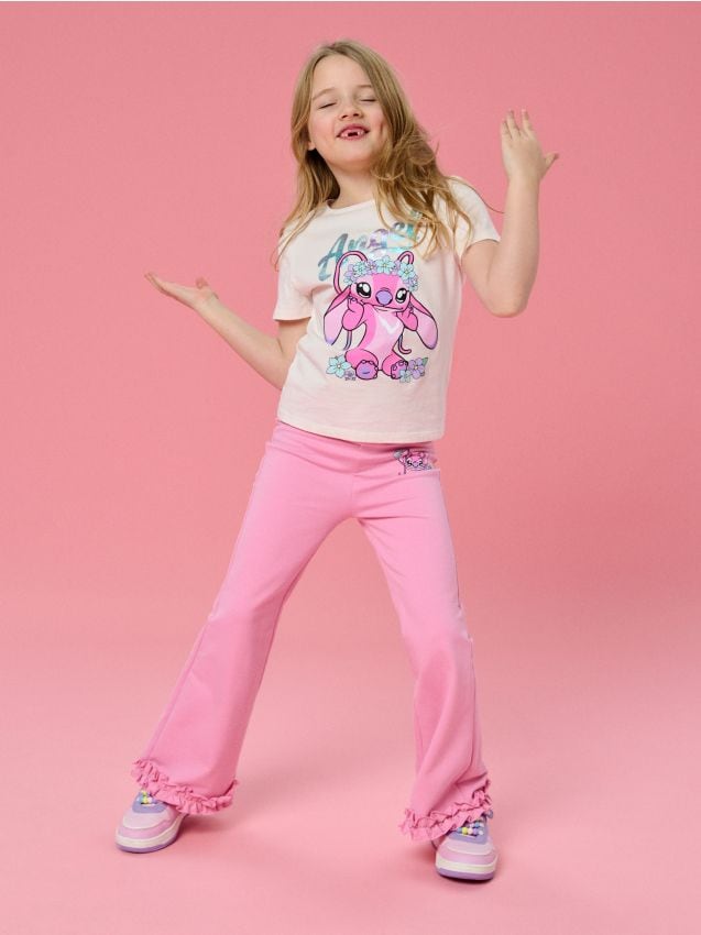 Sinsay - Set de tricou cu mânecă scurtă și pantaloni Stitch - multicolor