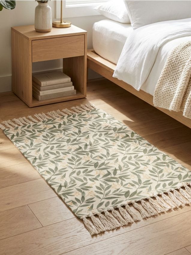 Sinsay - Covor cu motiv vegetal și franjuri - multicolor