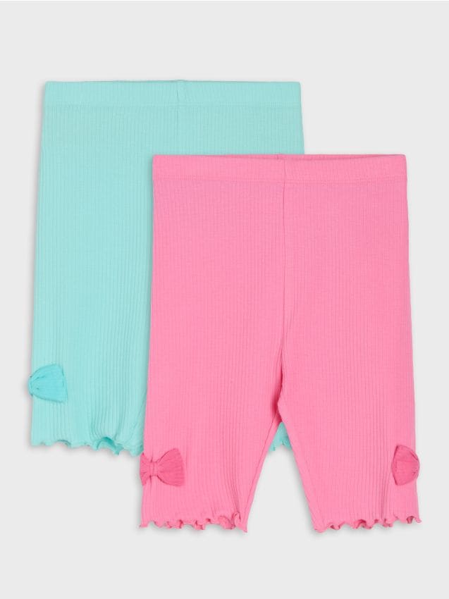 Sinsay - Pantaloni scurți tip biker din bumbac cu funde decorative 2 pack - multicolor