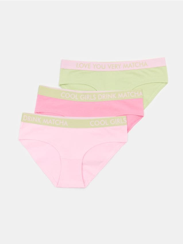 Sinsay - Bawełniane majtki typu hipster 3 pack - wielobarwny