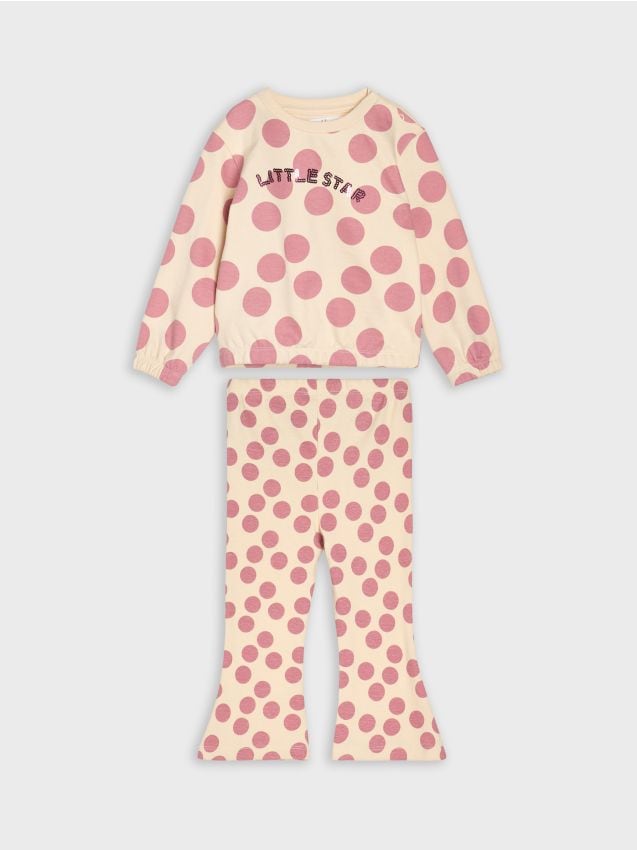 Sinsay - Súprava mikiny a nohavíc - krémová