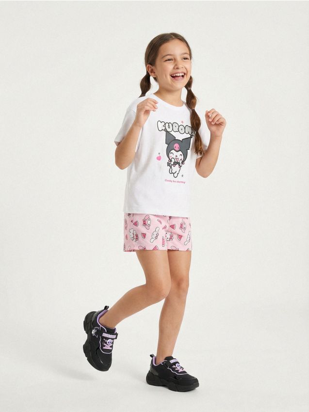 Sinsay - Tricou din bumbac cu imprimeu Kuromi - alb