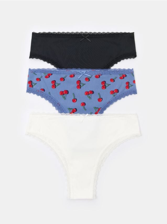 Sinsay - Majtki brazyliany 3 pack - wielobarwny