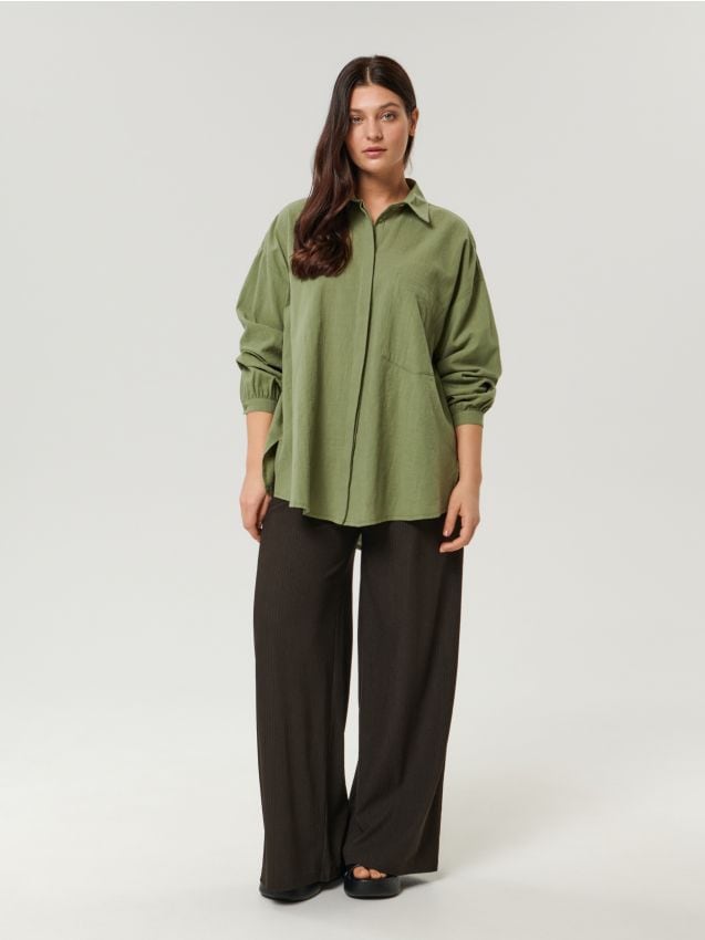 Spodnie loose high waist - SINSAY