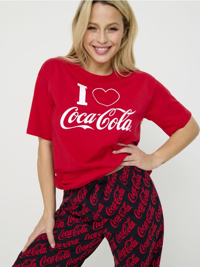 Pijama din două piese Coca Cola - SINSAY
