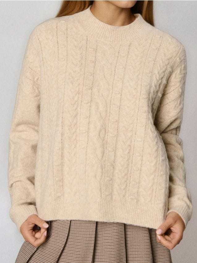 Sinsay - Pulover structurat - nude