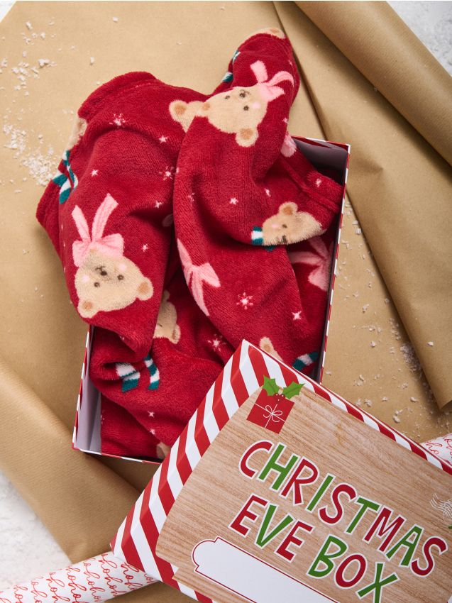 Sinsay - Pătură cu imprimeu de Crăciun - roșu