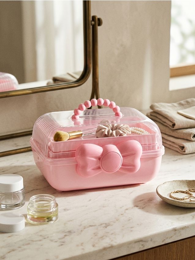 Sinsay - Organizator extensibil cu compartimente și fundă - roz-pastel