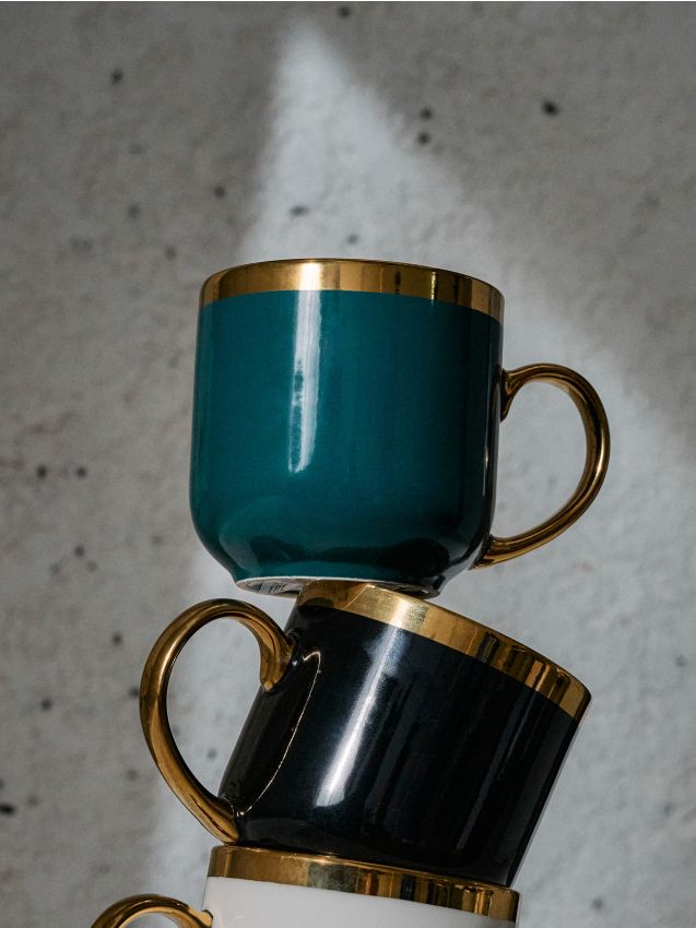 Sinsay - Hrnček so zlatým uškom - modrozelená