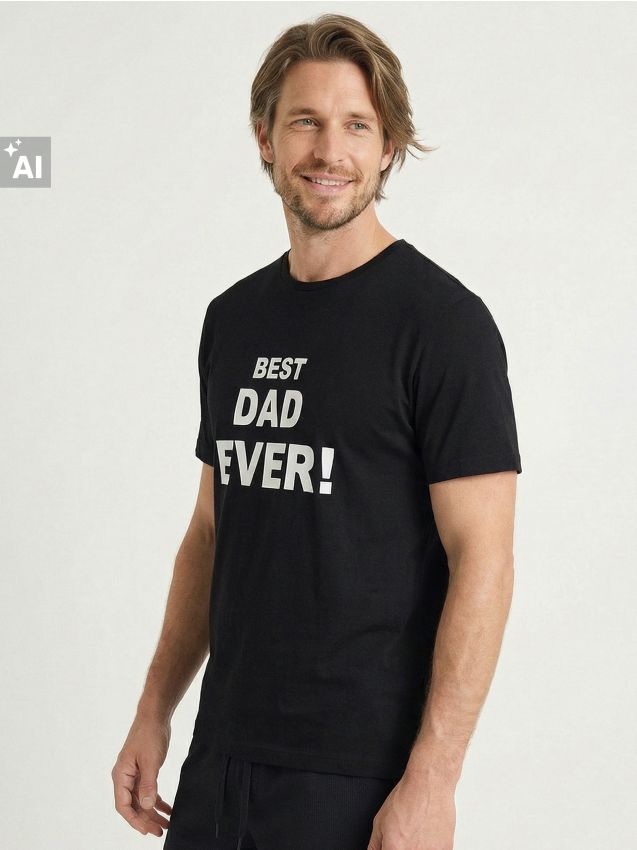 Sinsay - Pamučna majica s natpisom Best Dad Ever