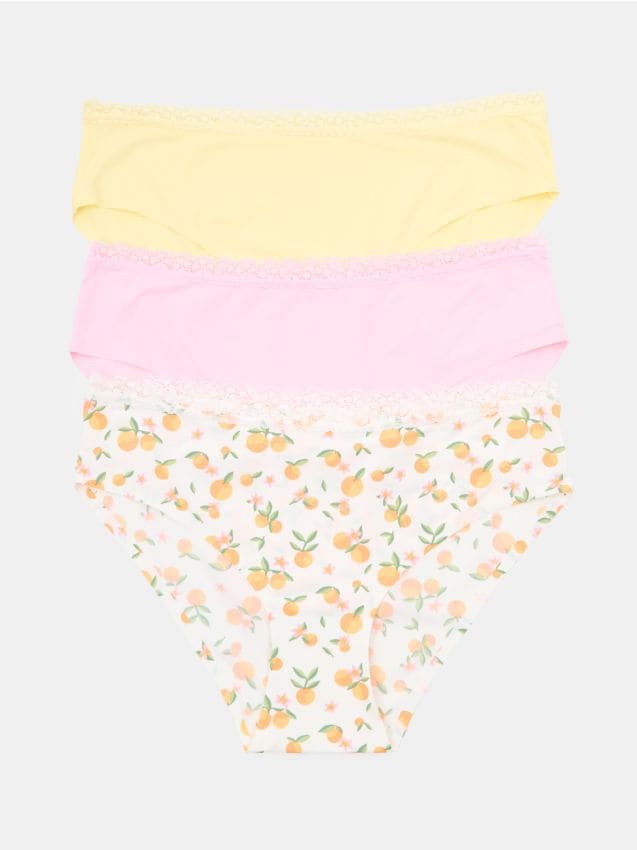 Sinsay - Klasyczne majtki z koronką 3 pack - wielobarwny