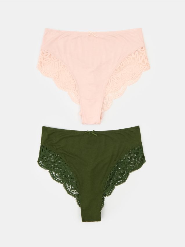 Sinsay - Chiloți brazilieni din viscoză, set de 2 - multicolor