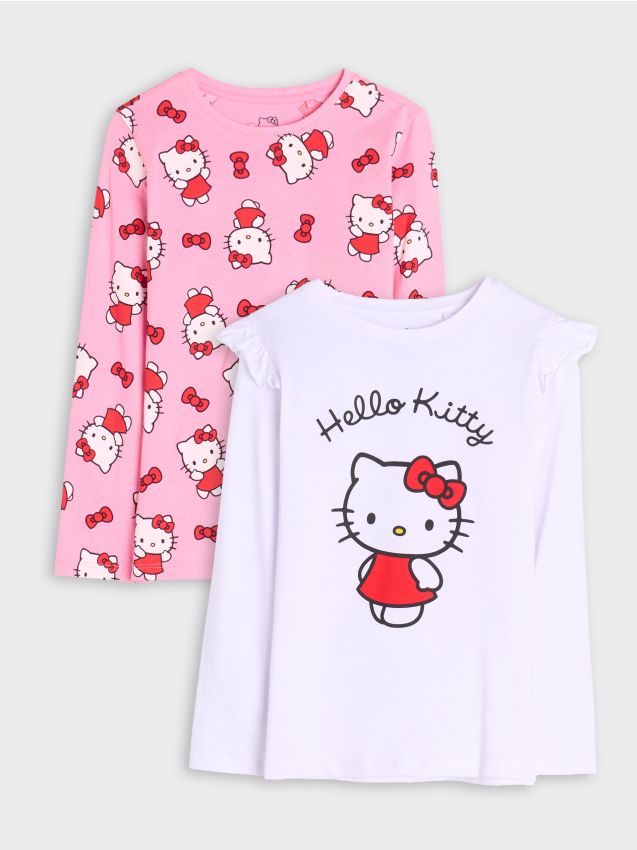 Sinsay - T-krekls ar garām piedurknēm Hello Kitty - daudzkrāsains