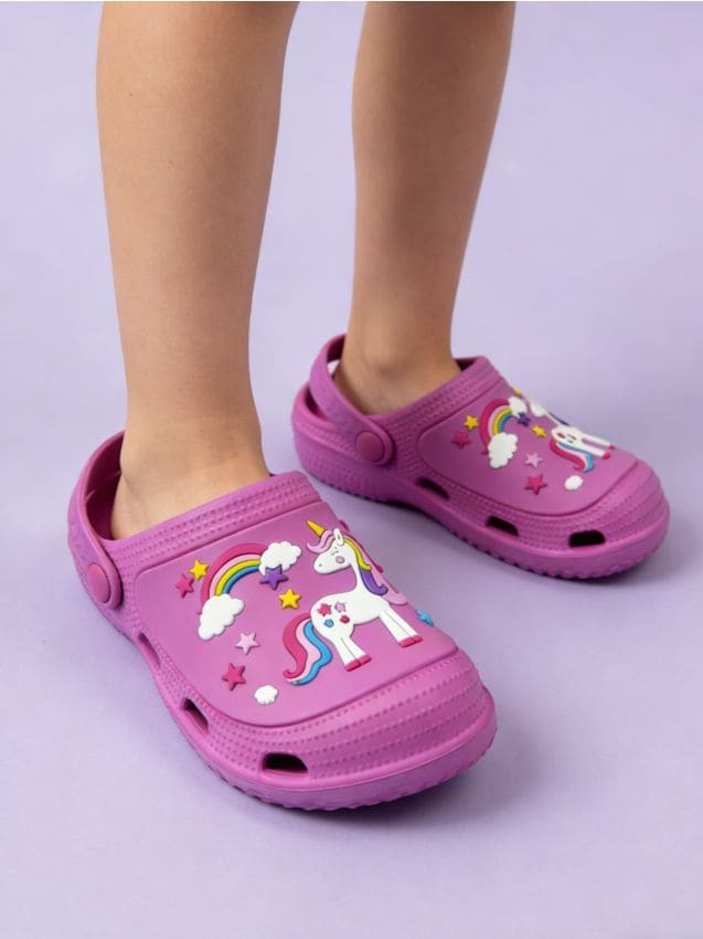 Sinsay - Saboti cu motiv de unicorn - roz-trandafiriu