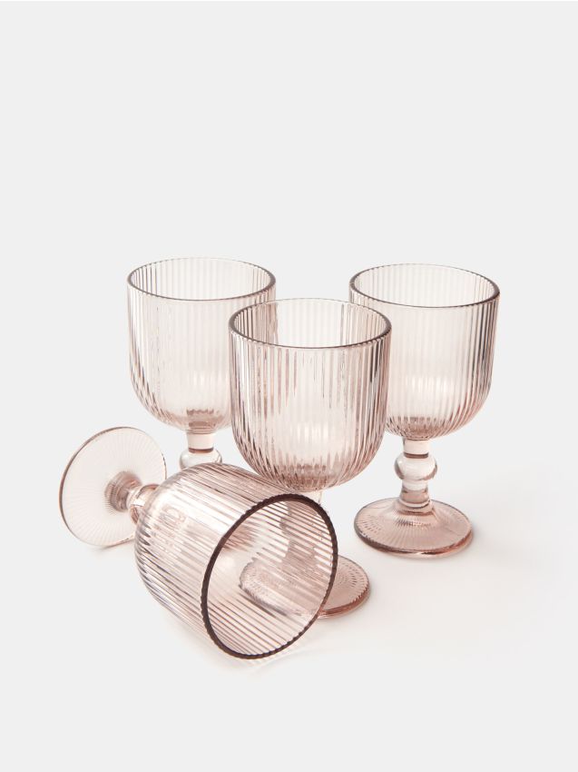 4 bicchieri da vino in acciaio inossidabile rame oro rosa, 500 ml - Set