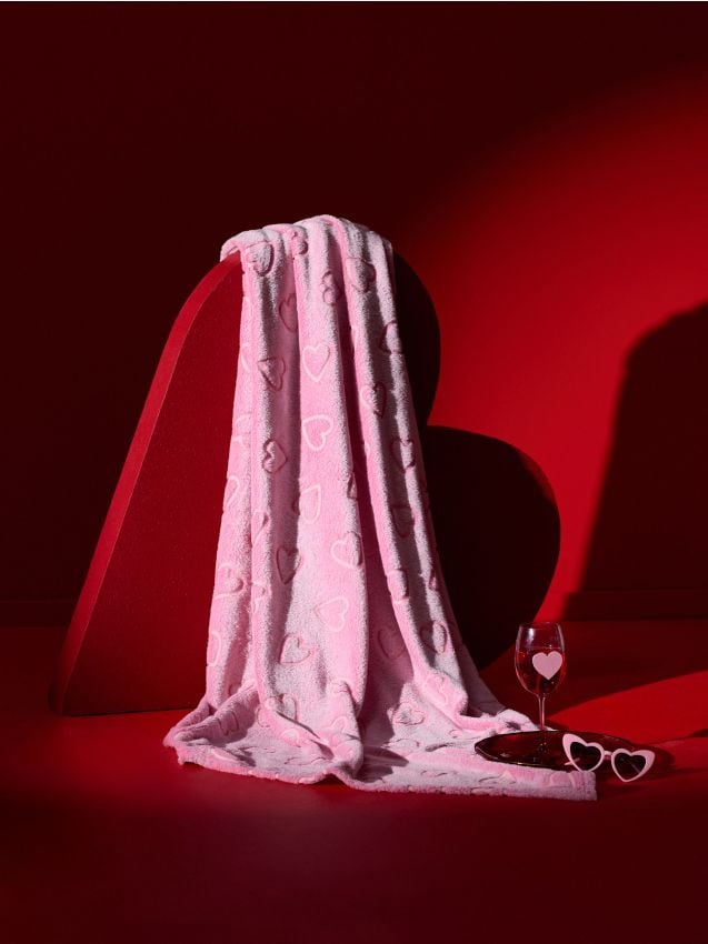 Sinsay - Pătură cu imprimeu fluorescent - roz