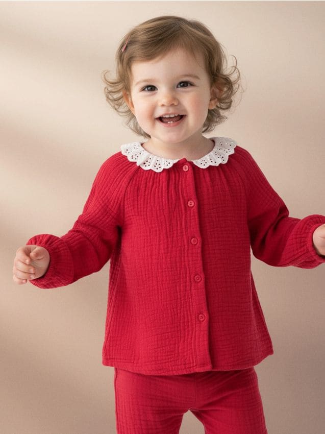 Sinsay - Košeľová blúzka - červená