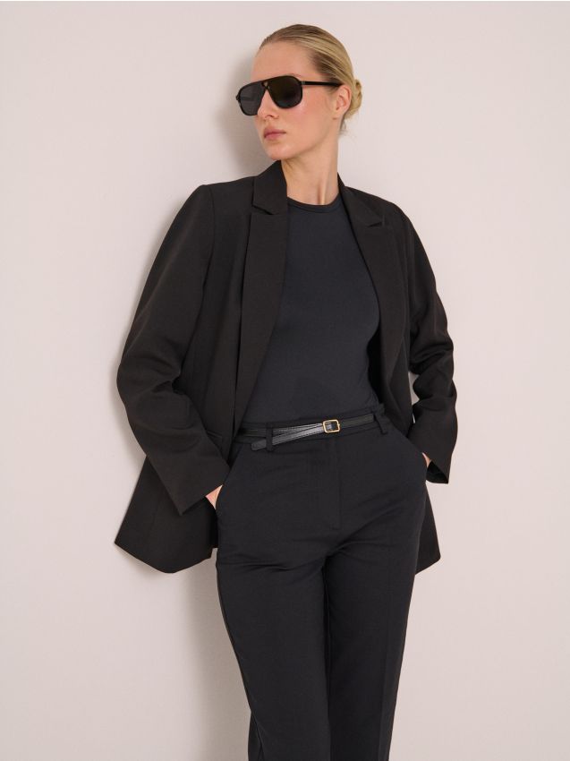 Sinsay - Sacou clasic cu nasturi decorativi - negru