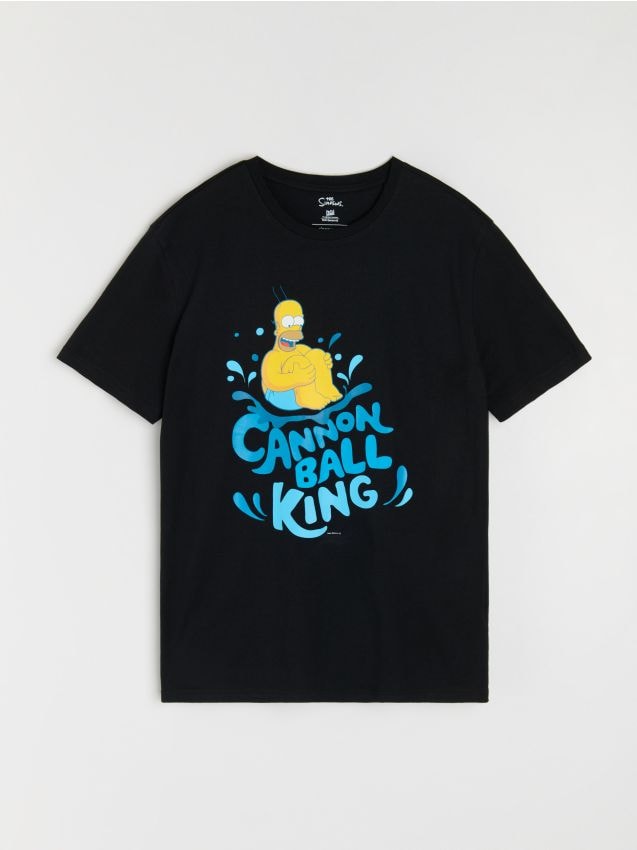 Sinsay - Tricou din bumbac cu imprimeu The Simpsons - negru