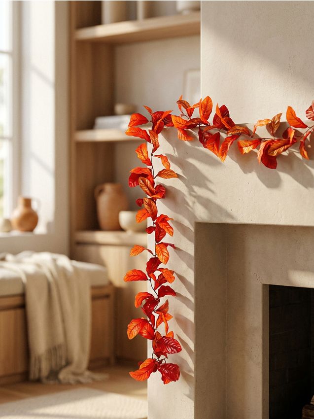 Sinsay - Ghirlandă decorativă cu motiv de frunze de toamnă - maro