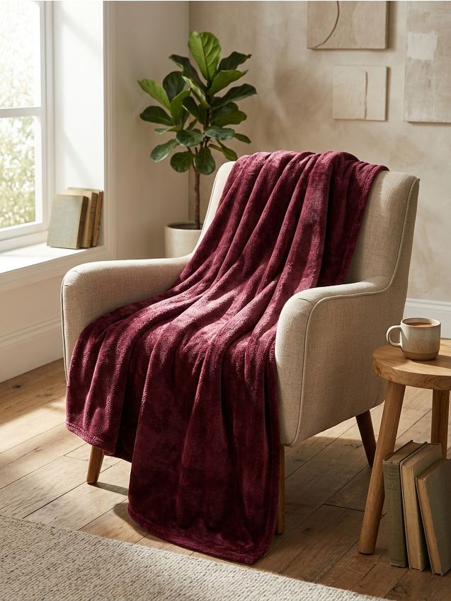 Sinsay - Pătură uni - bordo