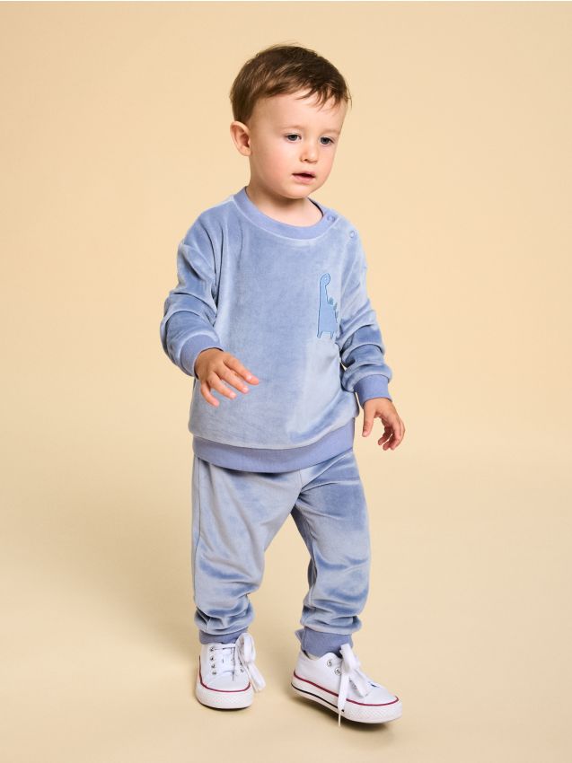 Sinsay - Set bluză și pantaloni sport - albastru