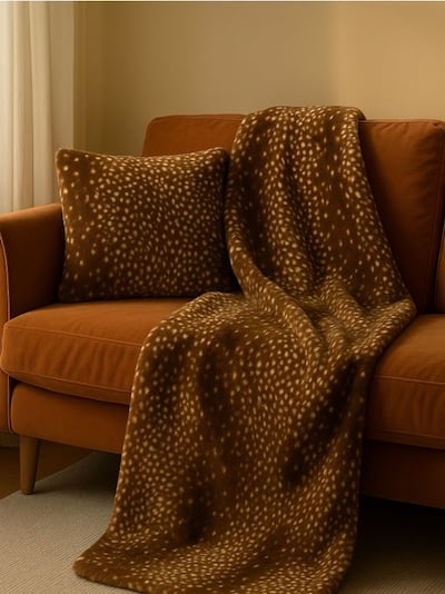 Двосторонній плед зі штучним хутром та флісом