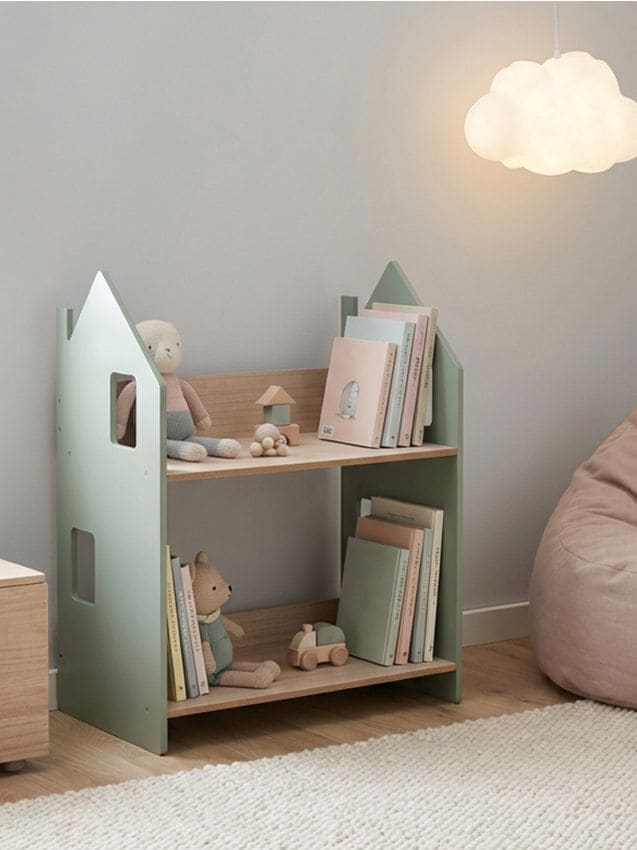 Sinsay - Birou cu motiv de casă - verde-închis