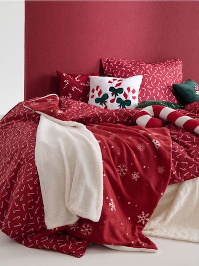 Kalėdinis pledas su LED žiburėliais ir snaigių raštu