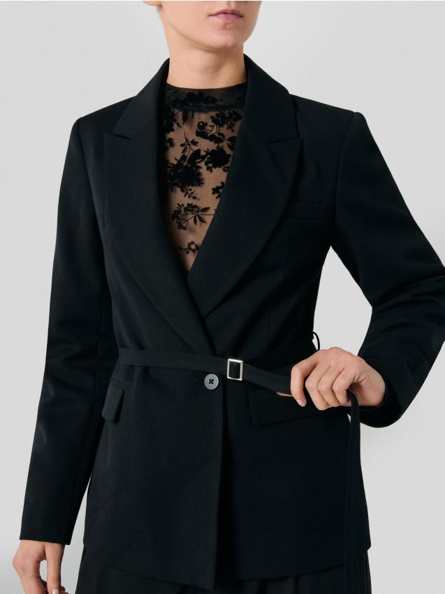 Sinsay - Sacou cu amestec de viscoză - negru